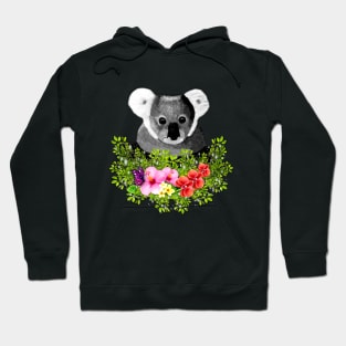 Cute Koala with Flowers and Butterfly Hoodie